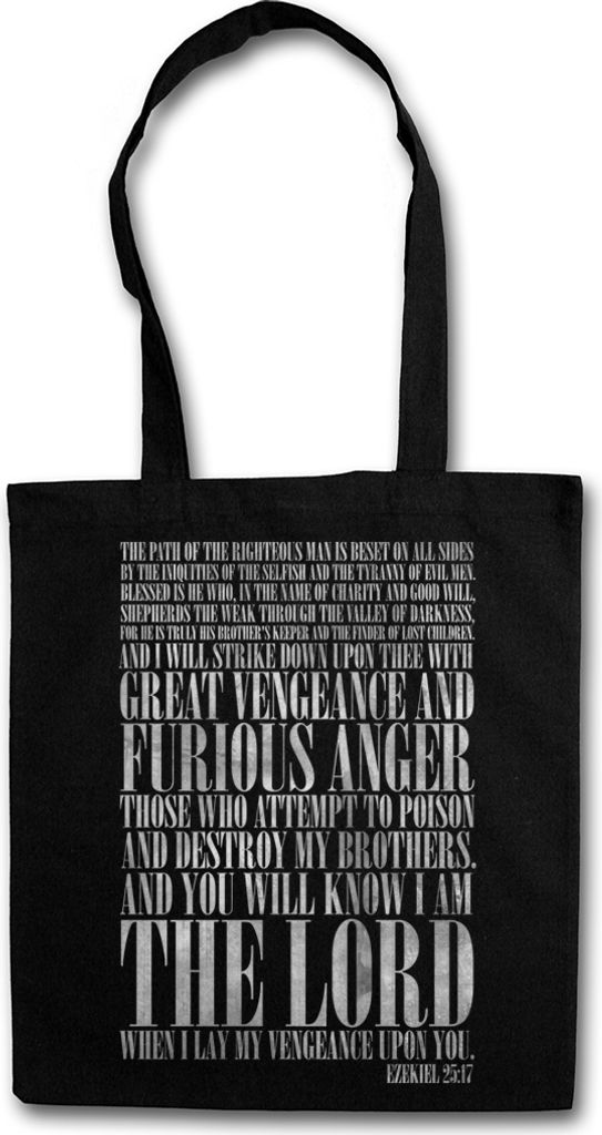 Urban Backwoods Ezekiel 25:17, Stofftasche, Farbe: Schwarz