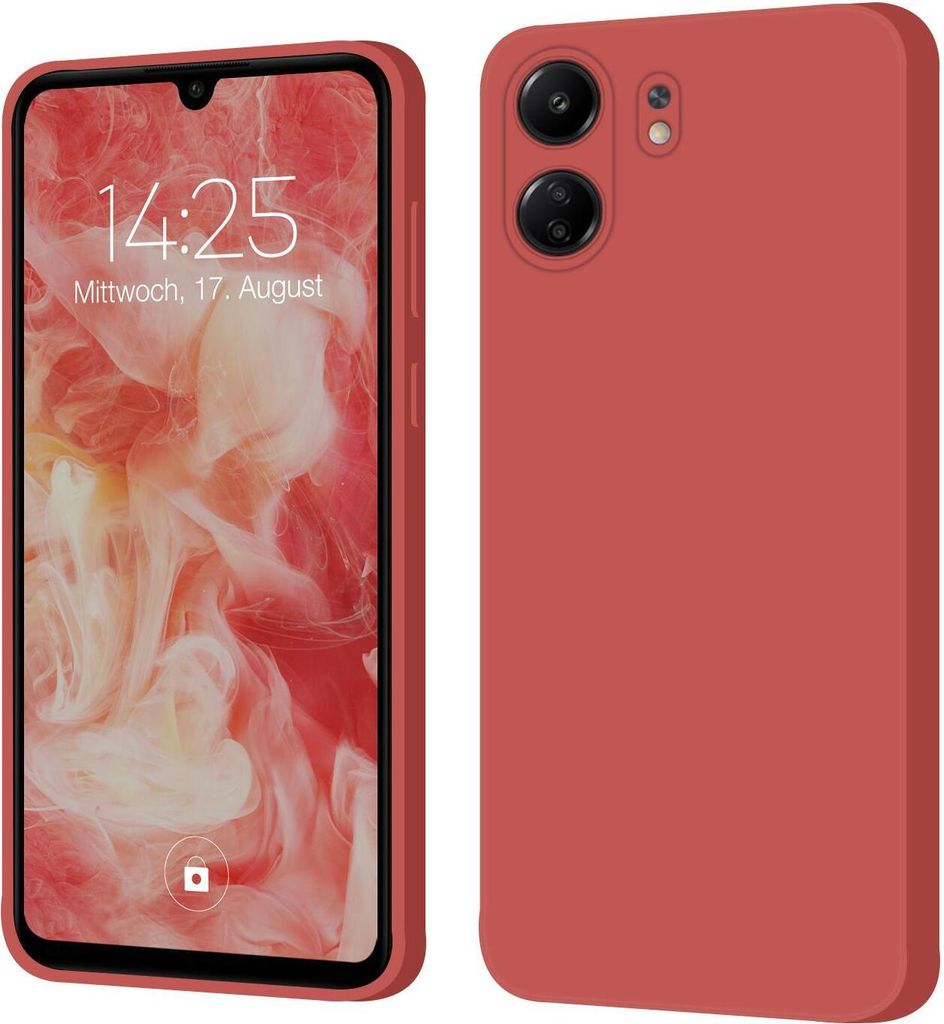 Hülle für Xiaomi Redmi 13C Case Cover Bumper Silikon Softgrip Schutzhülle Farbe: Rot