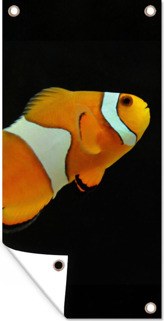 MuchoWow 80x160 cm Outdoor-Poster Gartendeko Sichtschutz Garten Poster für den Garten Fisch - Linie - Schwarz