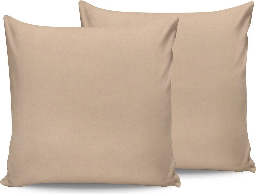 L'Essentiel Linge de Maison, Beige, Kissenbezug-Set (2-teilig) (DE), Beige, 100 % BAUMWOLLE RANFORCE, 80 x 80 cm