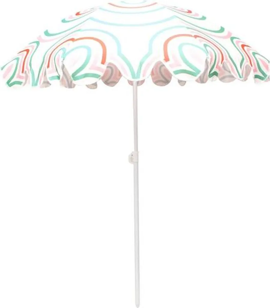 Parasol pour vacances et jardin 160 cm, ombre nomade et rayures vertes