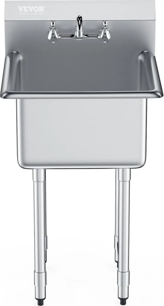 Évier de préparation inox contre infiltration murale 1 compartiment - 10
