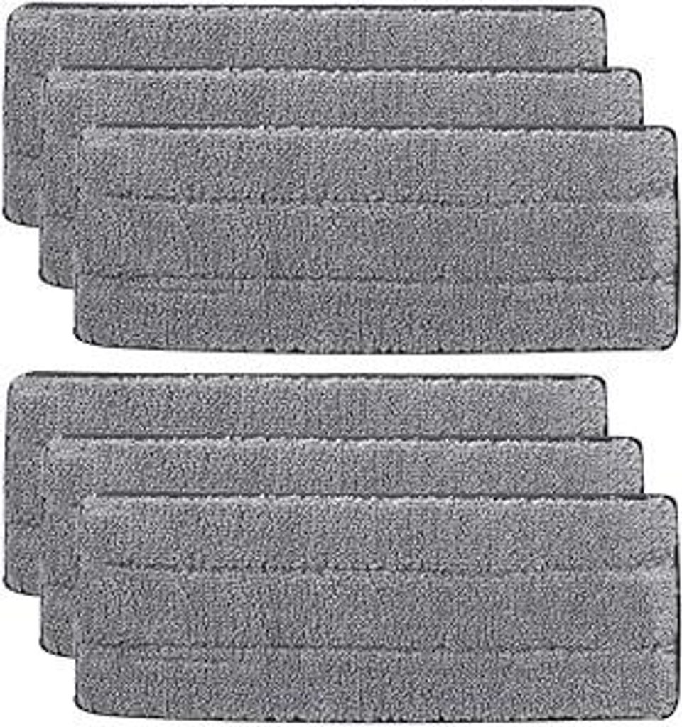 HUYIWEI 6 Stück Mikrofaser Wischmopp Reinigungspads für Flachmopp Klett Wischmopp