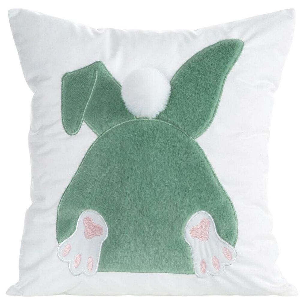 EUROFIRANY | Kissenbezug - Kopfkissenbezug - Osterhase - 45x45cm - grün weiß - Dekokissenbezug - Ostern