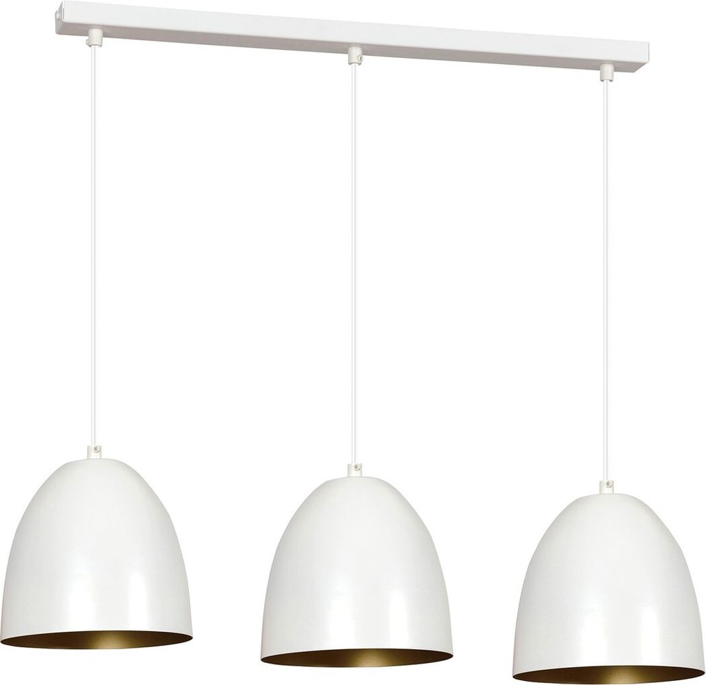 Bioledex Alesior Pendelleuchte 3-fach E27 weiß/gold 70x80x18cm Europe