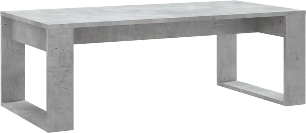 Tavolino in cemento grigio 102x50x35 cm materiale a base di legno
