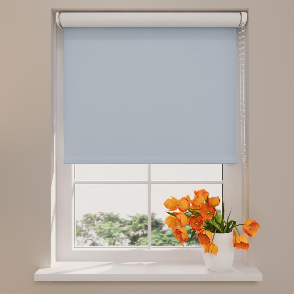 Radeco Verdunkelungsrollo 60 x 190 cm babyblau, Größen von 40 bis 240 Breite, rollo wandmontage, rollo 60 cm breit