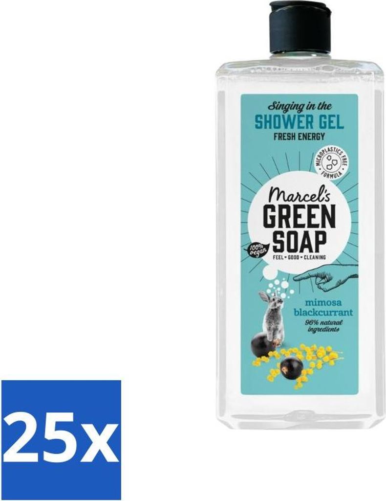 Marcel's Green Soap - Duschgel - Mimose & Schwarze Johannisbeere - Pflegend & weich - 300 ml - Vorteilspack - 25 Stücke