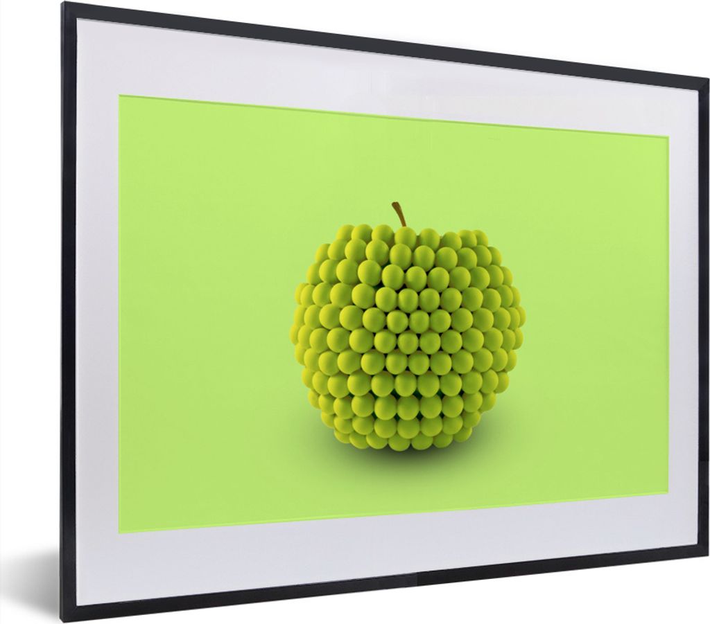 MuchoWow MuchoWow Gerahmtes Poster Künstlicher Apfel 40x30 cm - Poster mit zchwarzem Bilderrahmen - Bilderrahmen - Poster im Rahmen