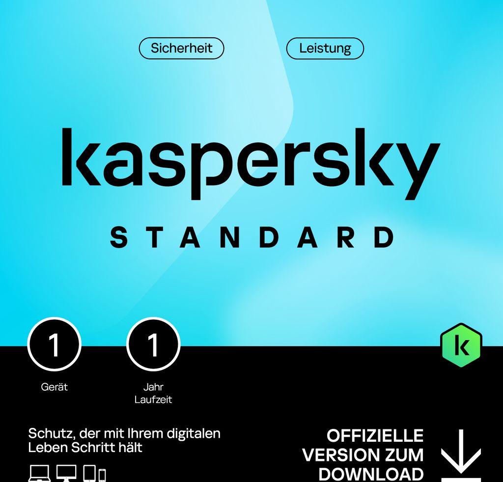 Kaspersky Standard Anti-Virus 2025 | 1- Devices | 1- Jahre | Code per email