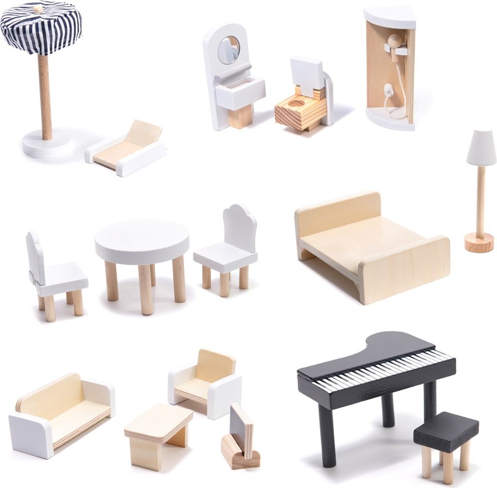 Großes Puppenhaus A92 XXL Traumhaus Set aus Holz mit LED Produktbild 11