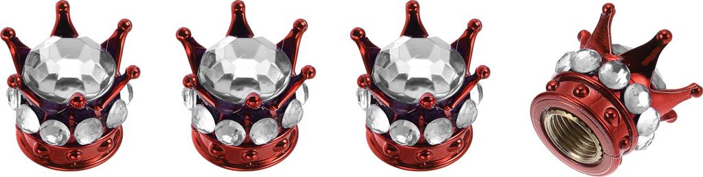 4 Stk. Dekorative Reifenventilkappen 15mm Reifenventil Staubabdeckungen für die meisten Autos LKW Rot Silber Ton ABS Kupfer