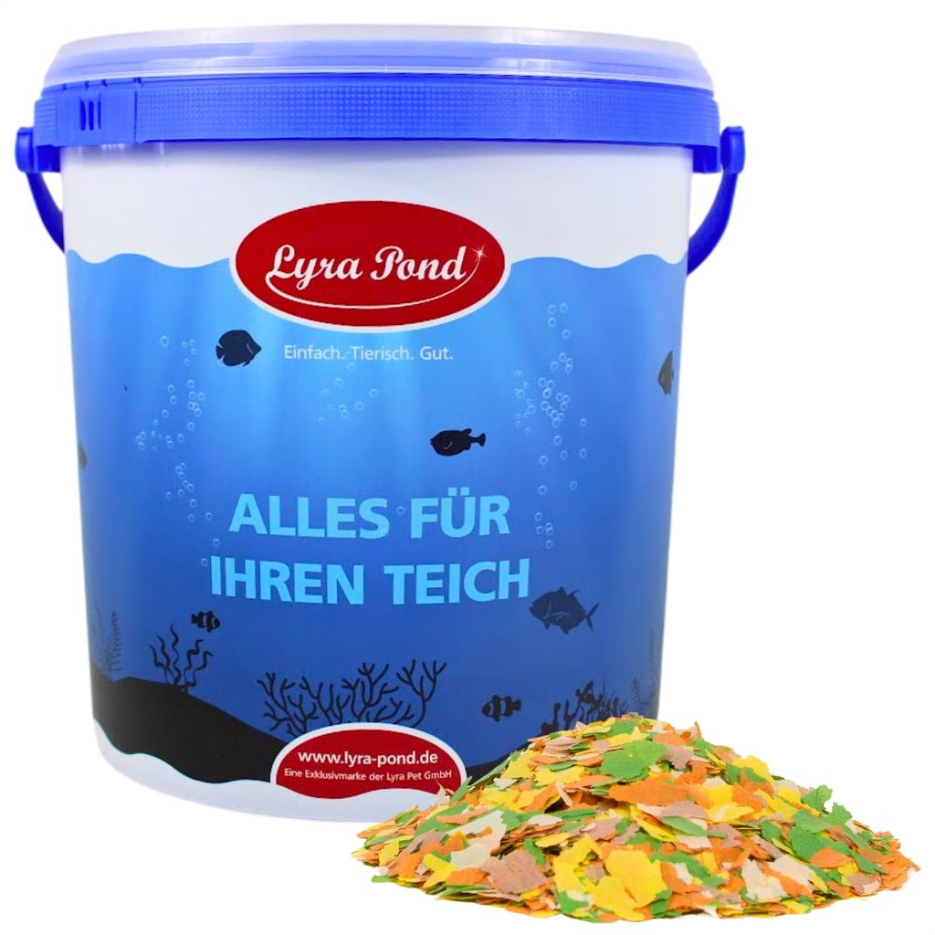 2 x 10 Liter (2,48 kg) Lyra Pond Pond Multi Flakes Fischfutter Teichfutter im Eimer