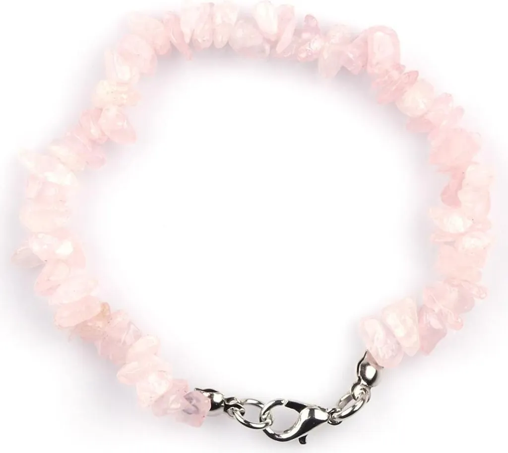 Bracelet baroque en quartz rose - Bijou minéral en pierres de lithothérapie