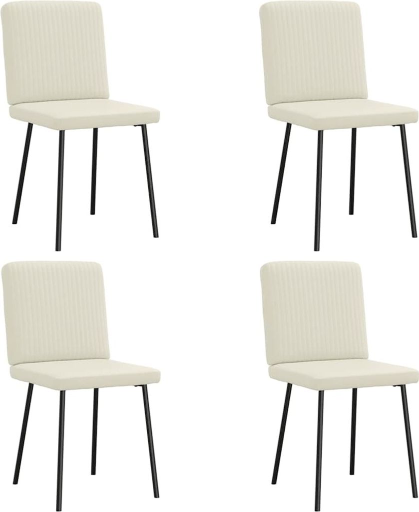 Esszimmerstühle 4 Stk. Creme Samt
