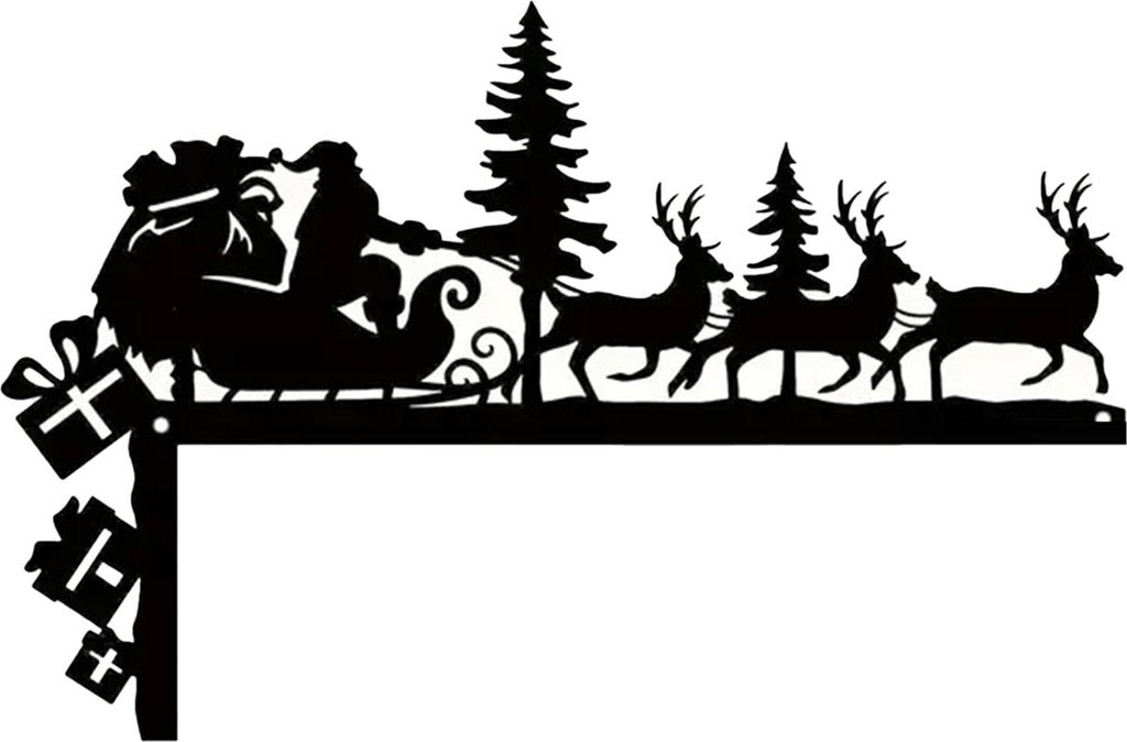 Weihnachtliche Türdekoration: Niedlicher Cartoon-Schneemann, Weihnachtsmann, Rentier, Lebkuchen-Türrahmen-Dekor aus Holz für Wand, Schrank oder ...