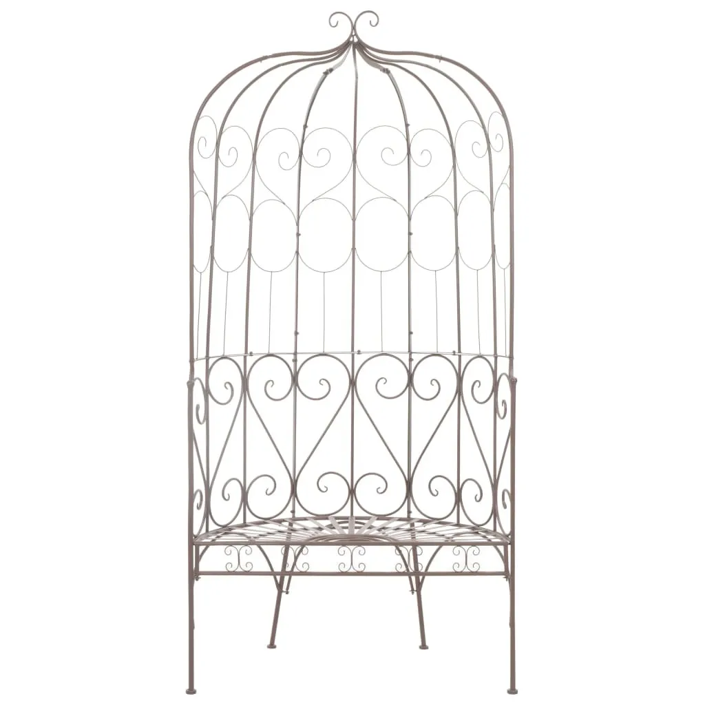 Banc de Jardin Robuste 95 cm Fer Antique Brun - Résistant Intempéries