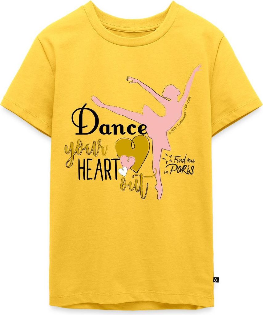 Spreadshirt Find me in Paris Dance your heart out Spruch Teenager Premium T-Shirt, 146/152 (10 Jahre), Sonnengelb