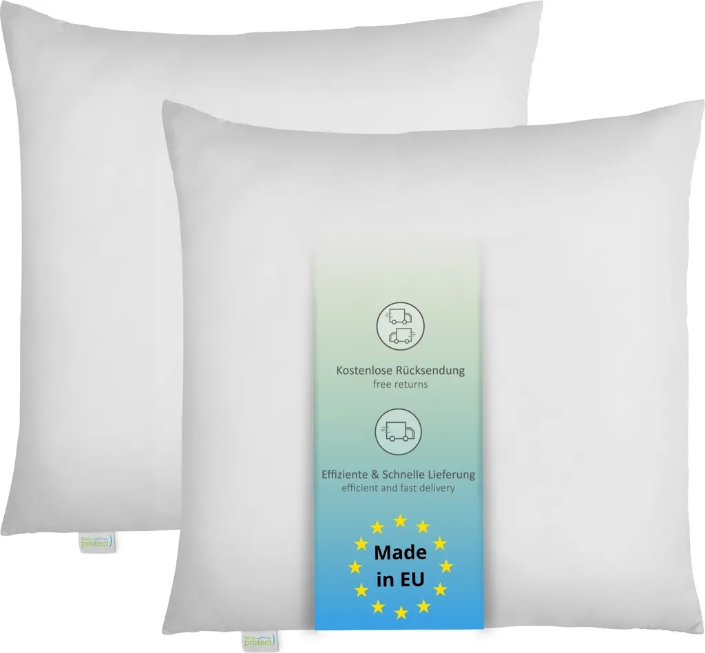 Lot de 2 Oreillers 80x80 cm Moelleux en Microfibre pour Lit Double