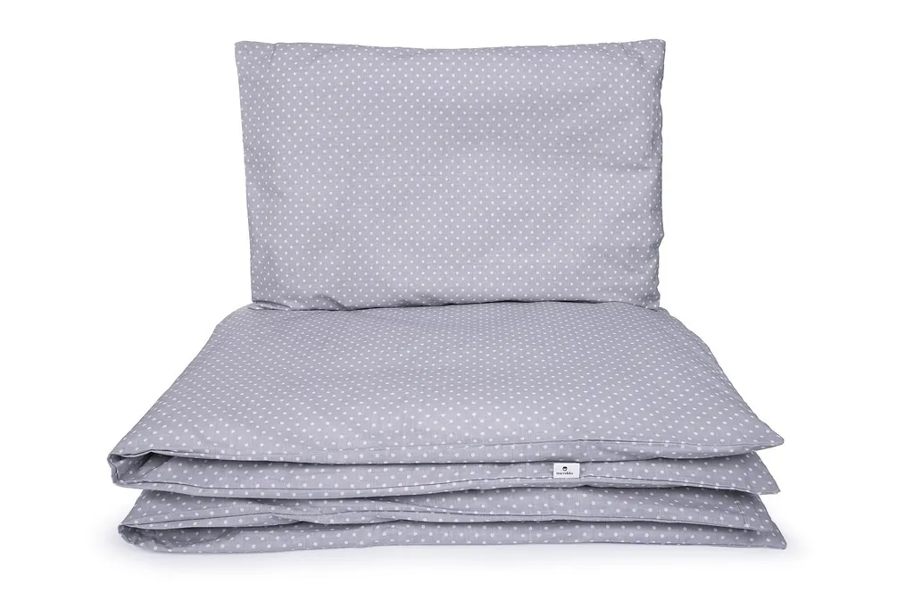 Linge de lit Maceshka Pois Gris : Parure 2 Pers. Douce - 240x260cm