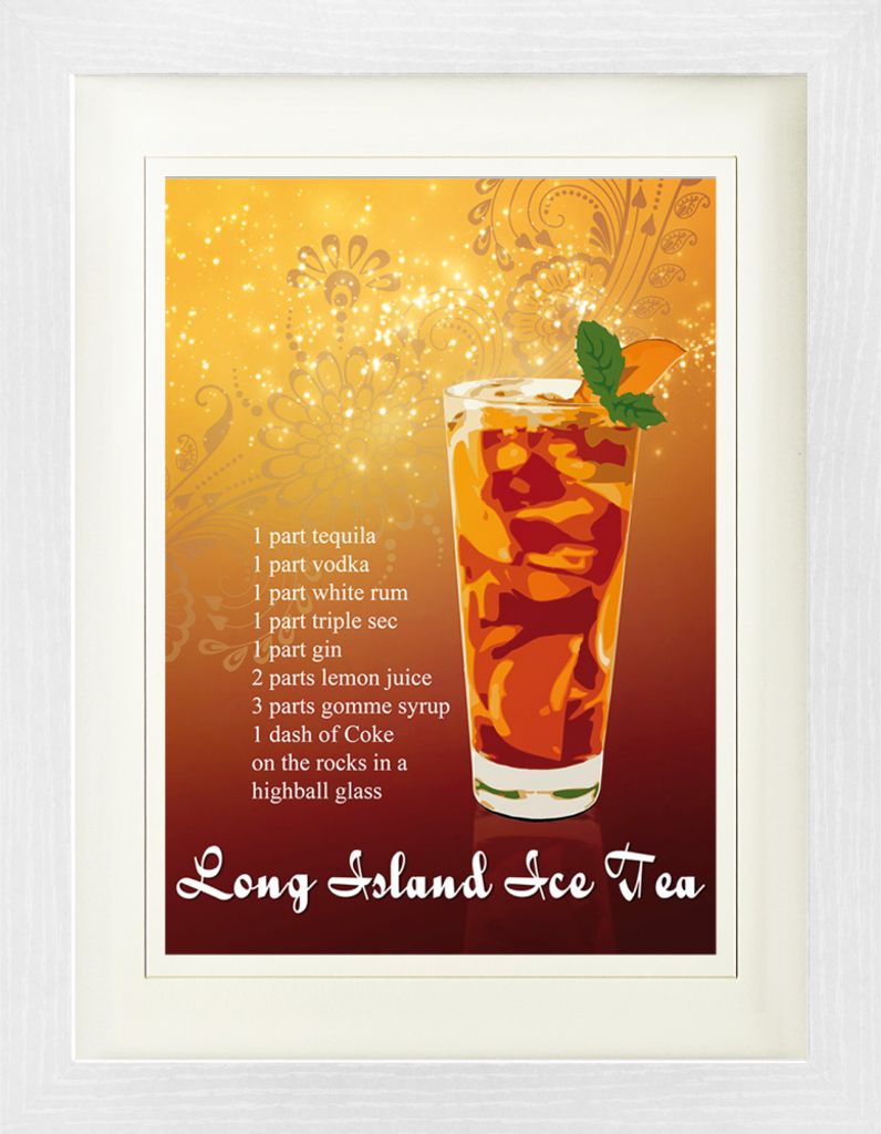 Cocktails Gerahmtes Bild Mit Edlem Passepartout | Wand-Bilder | Im Bilderrahmen - Long Island Ice Tea (40 x 30 cm)