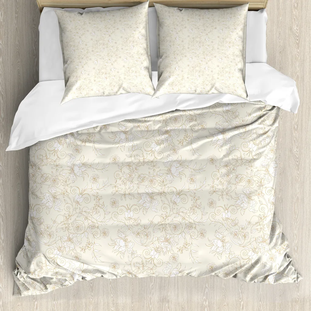 Offerta Set Copripiumino Matrimoniale ABAKUHAUS Avorio 3 Pezzi