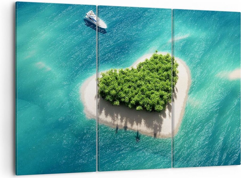 Bild auf Leinwand - Leinwandbild - Sail Insel Meer Aussicht Natur - 105x70cm - Wand Bild - Wanddeko - Leinwanddruck - Bilder - Kunstdruck - Wanddek...