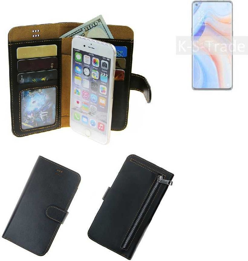 K-S-Trade Schutz Hülle kompatibel mit Oppo Reno4 Pro Klapphülle Case Phone cover Slim Handytasche Handy Hülle schwarz aus Kunstleder (1 Stk)