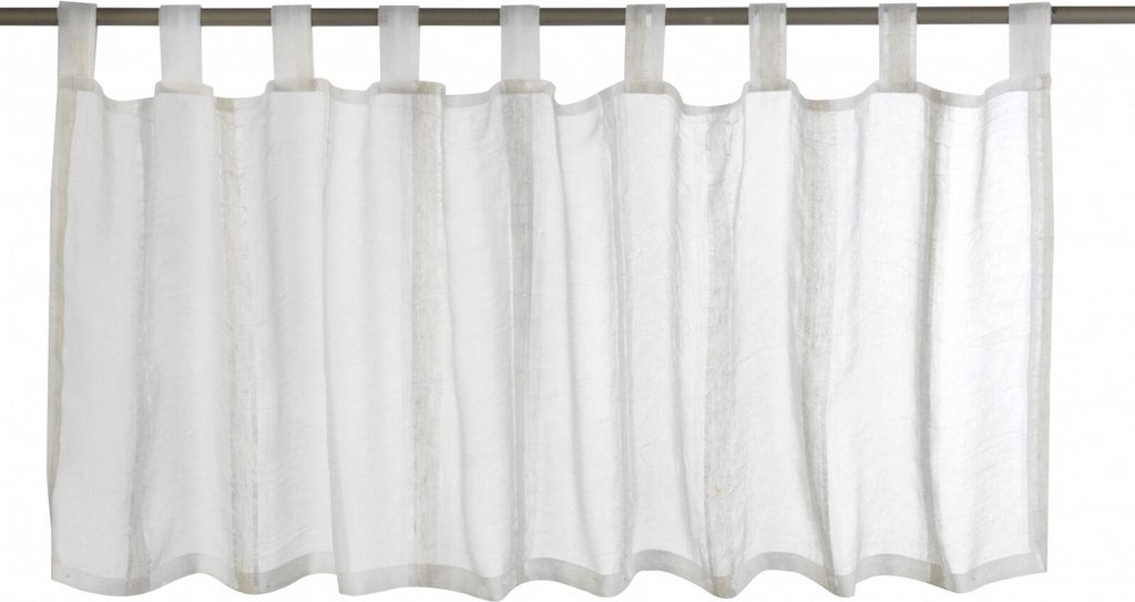 Elbersdrucke Bistrogardine mit Schlaufen Casa 09 beige transparent 48x140 cm Küchenfenster Sichtschutz Scheibengardine