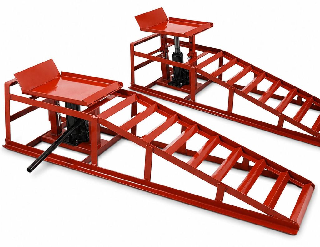 Bituxx 1 Paar Auffahrrampen inkl. Wagenheber Rot MS-16786 Produktbild 