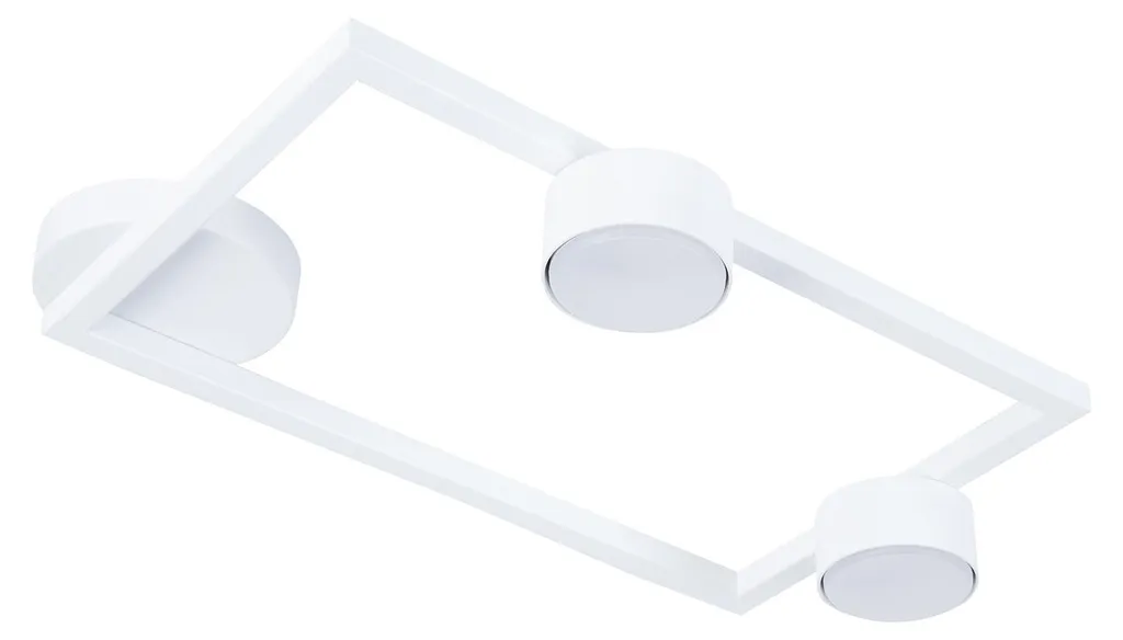 Luminaire de plafond blanc FRAME 2x12W pour grand salon ou cuisine