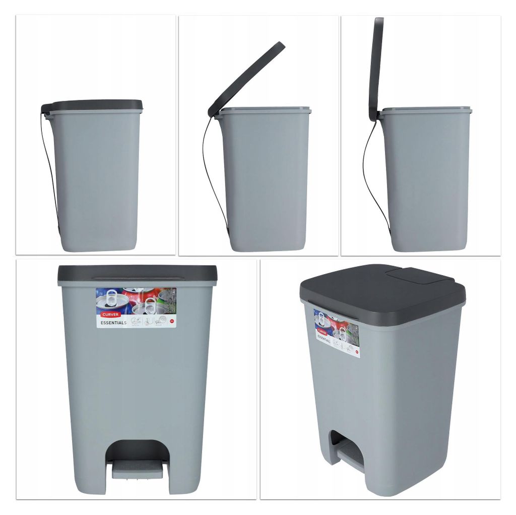 Curver Tretmülleimer Essentials 20L Hellgrau Produktbild 