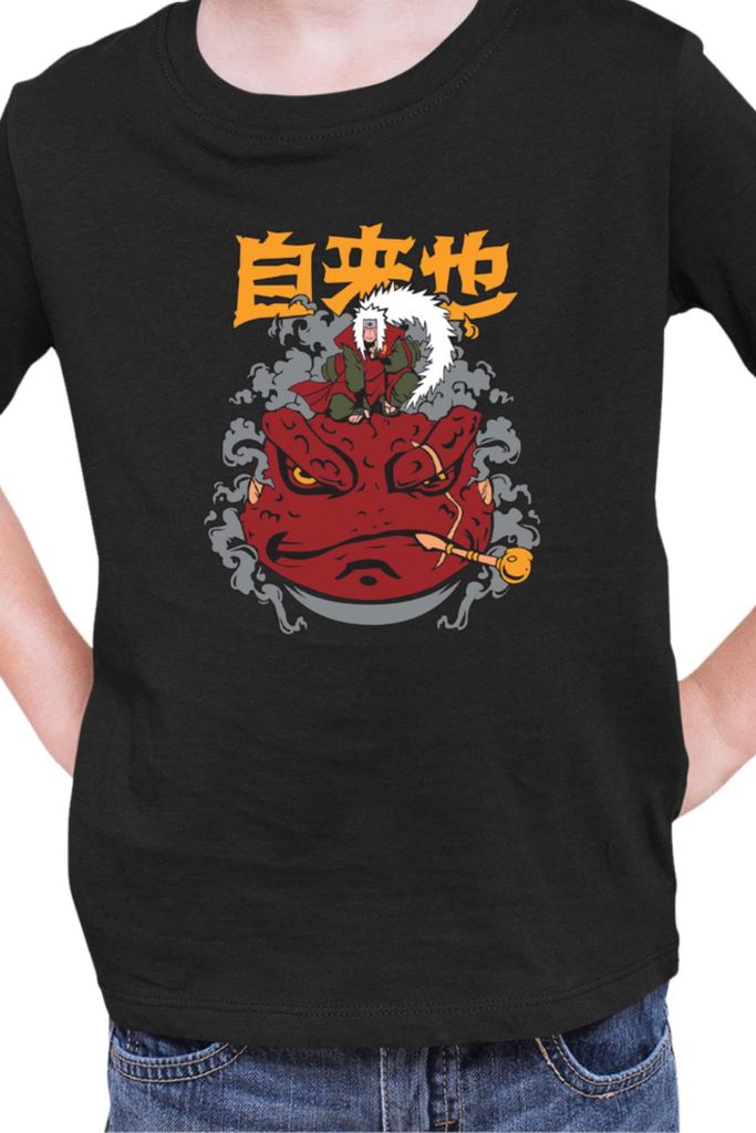 Kinder T-Shirt Japan Manga Anime Comics Animation Naruto Gamabunta, 7-8 Jahr - 128 / Schwarz