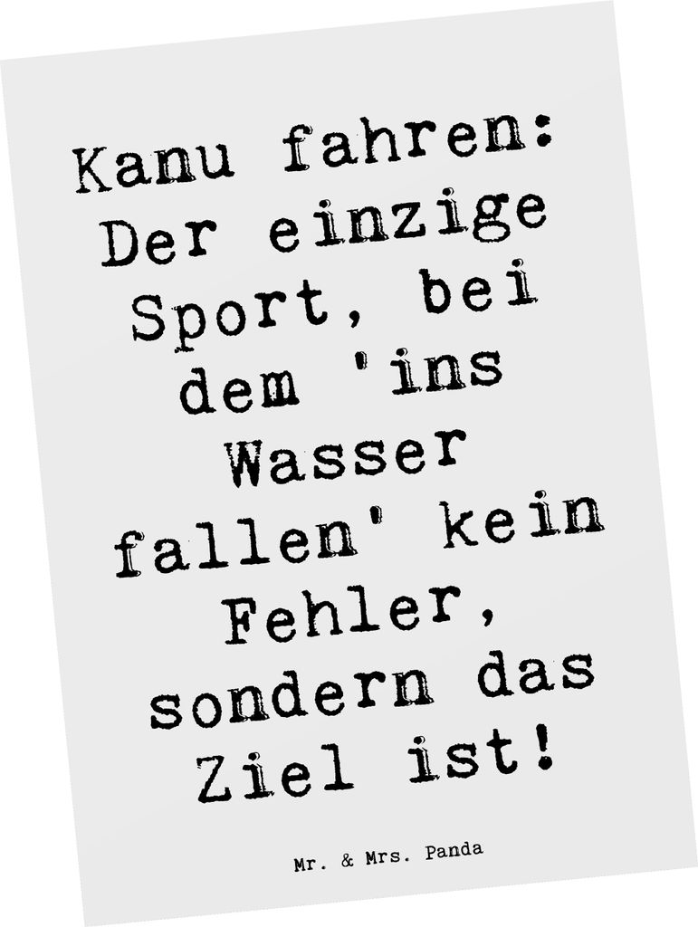 Mr. & Mrs. Panda Grußkarte Spruch Kanu Abenteuer - Weiß - Geschenk, Teamsport, Freunde, Postkarte, Postkarten, Ausdauer, fahren, Ansichtskarten, ...