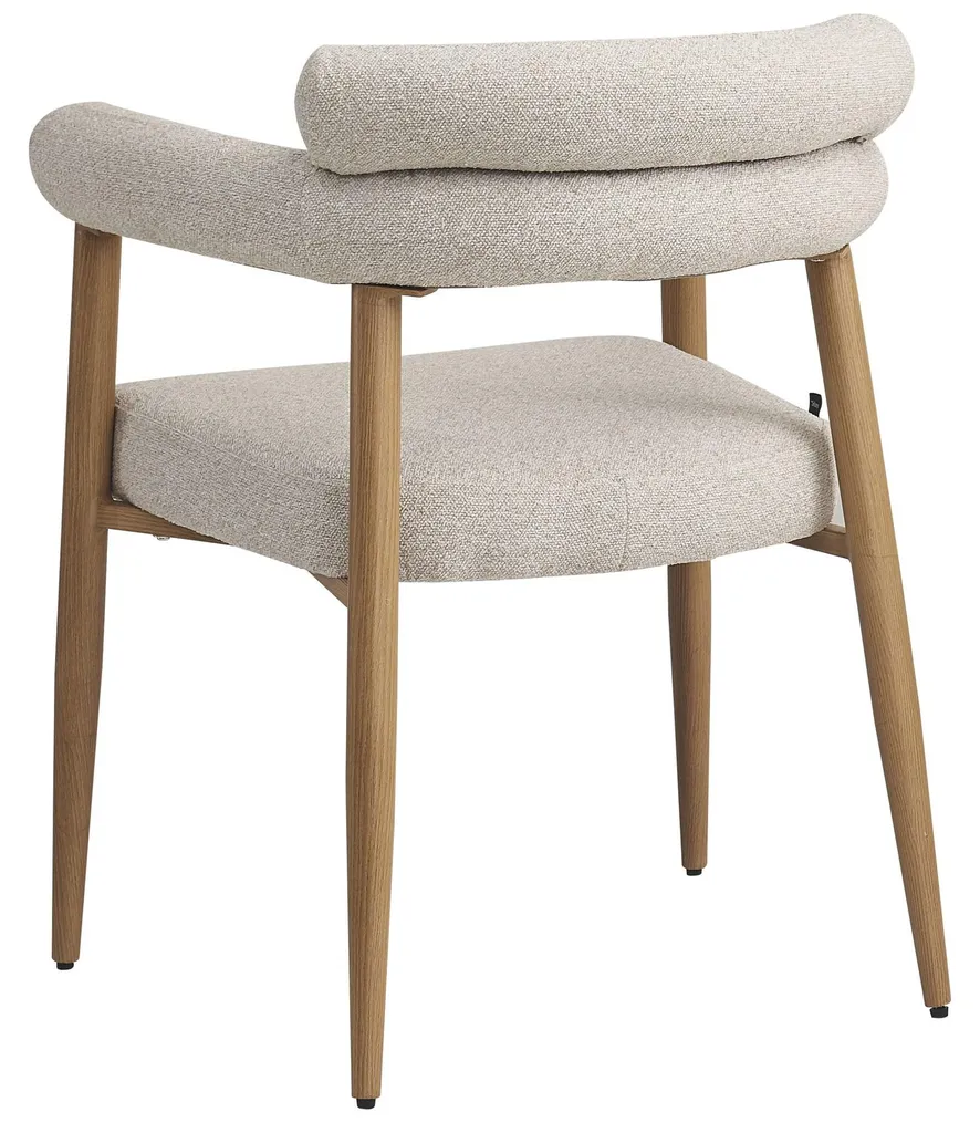 Chaise salle à manger Selsey Pragess bouclé beige et chêne naturel - 4
