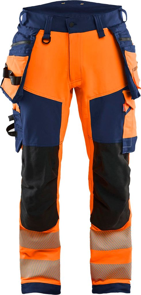 Blakläder High Vis Arbeitshose 4-Wege-Stretch 1122, Farbe:High Vis Orange/Marineblau, Größe:D116