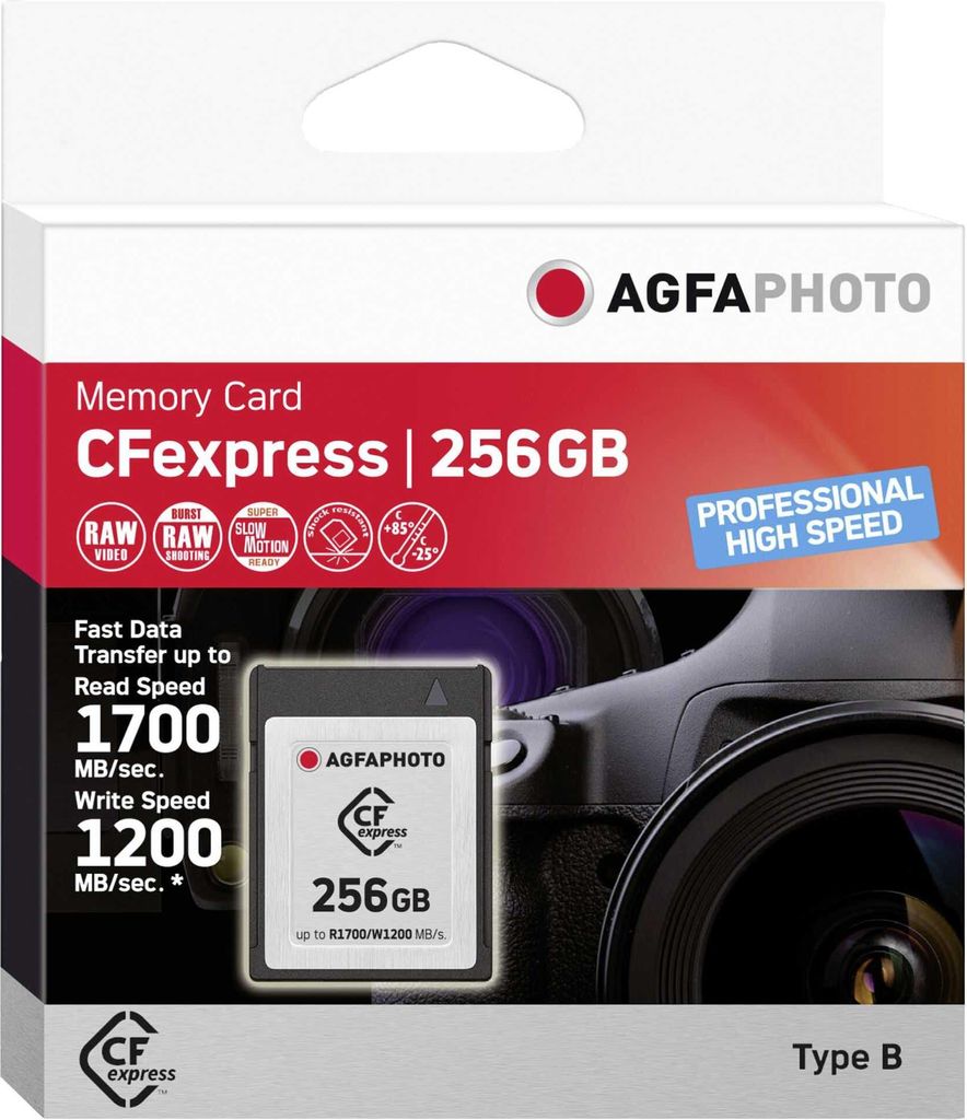 AgfaPhoto CFexpress Professional, 256 GB, CFexpress, NAND, Obrázek produktu 