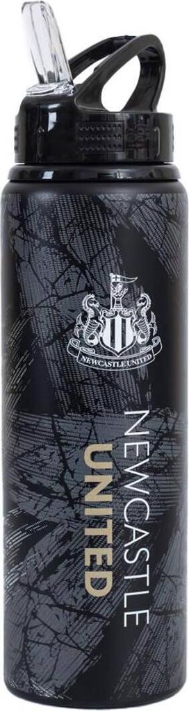 Newcastle United FC - Wasserflasche, Hochauflösend, Aluminium TA13153 (Einheitsgröße) (Schwarz/Weiß/Gold)
