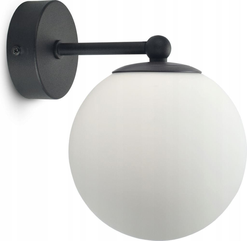LUXOLAR Led Wandleuchte, Glas Wandlampe Innen W15, G9 - Nachtlampe für Schlafzimmer, Weiß Glas Kugel 14cm