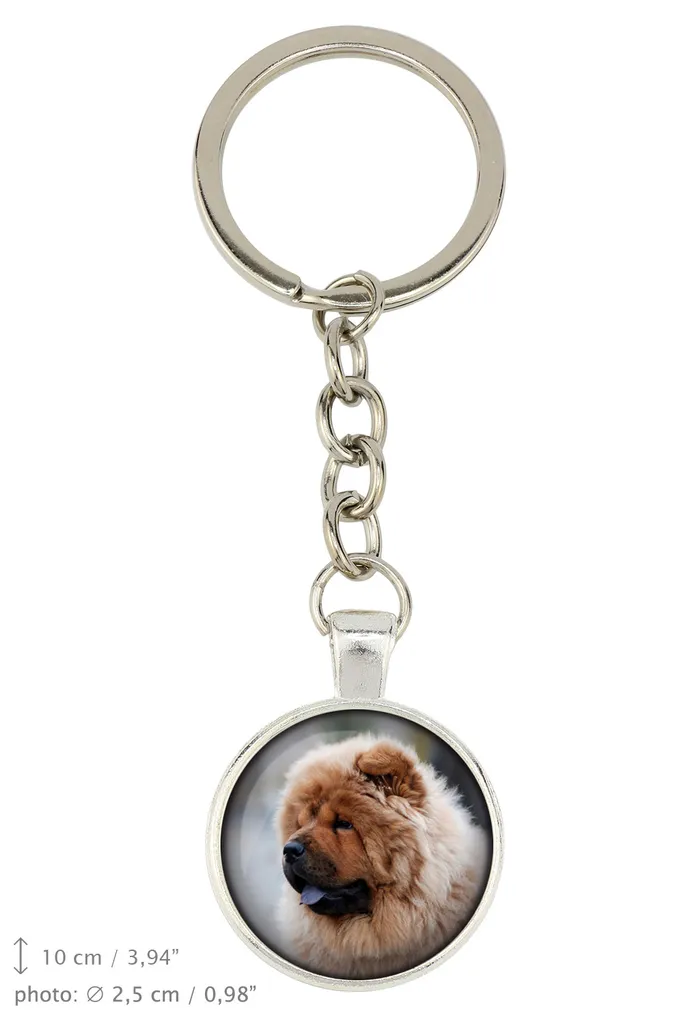 LIOOBO Portachiavi Metallico A Forma Di Cane Chow Chow – Simpatico Ciondolo Per Borsa E Chiavi, Regalo Ideale Per Donne E Uomini - 4