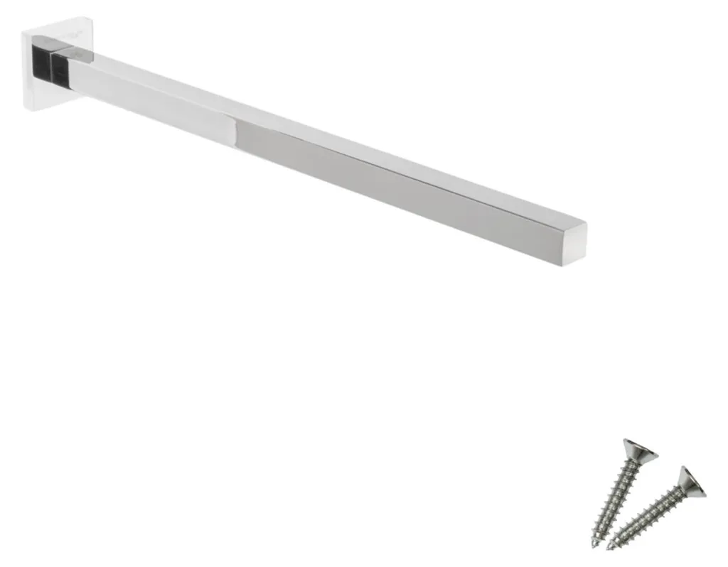Porte-serviette anti-rouille en inox chrome brillant pour salle de bain