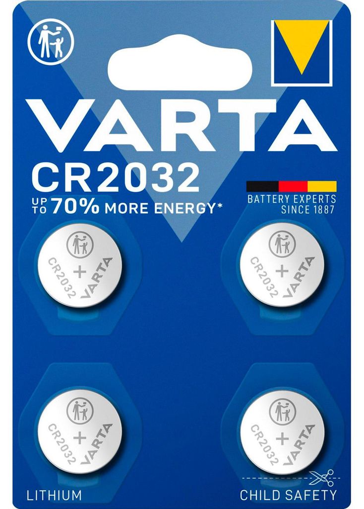 VARTA Lithium Coin Knopfzelle CR2032, 3Volt, Batterie, (4 Produktbild 