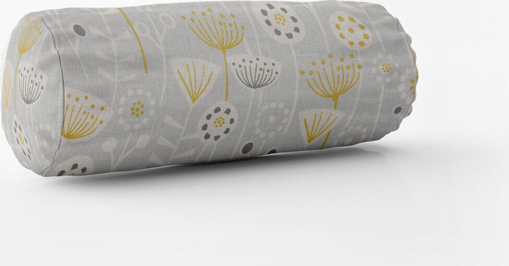 SCHÖNER LEBEN. Kissenhülle Fryett`s Halbpanama Blumen abstrakt grau Größe 15x40cm (ØxB) Nackenrolle 15x40cm (ØxB) Nackenrolle Größe