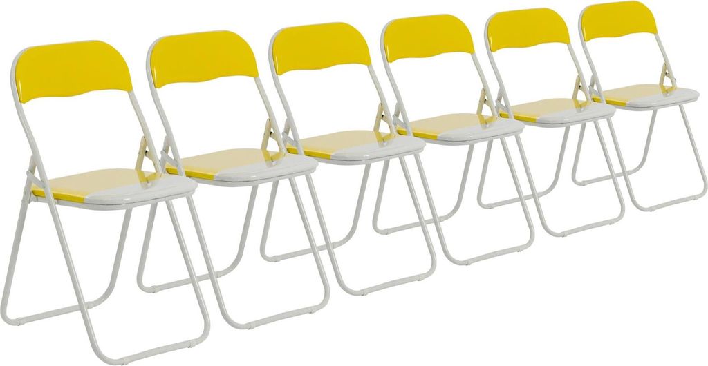 Harbor Housewares Farbige gepolsterte Klappstühle – Gelb – 6er-Pack