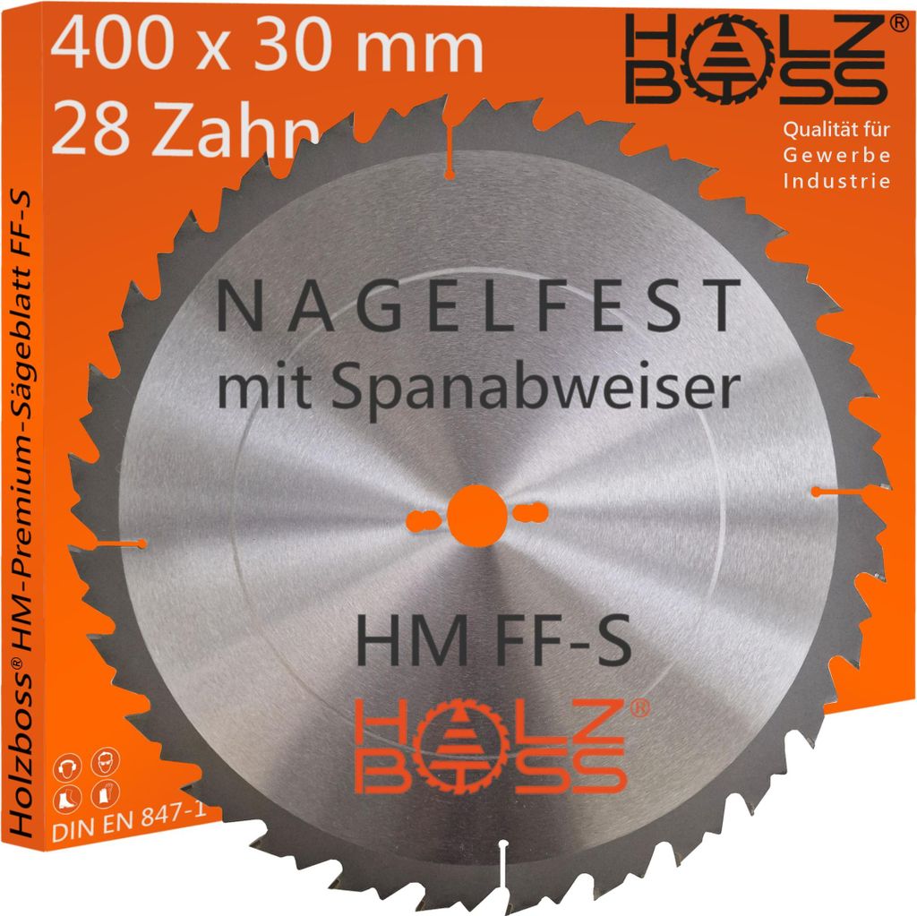 Holzboss ® HM-Sägeblatt " Nagelfest mit Spanabweiser " Typ Produktbild 