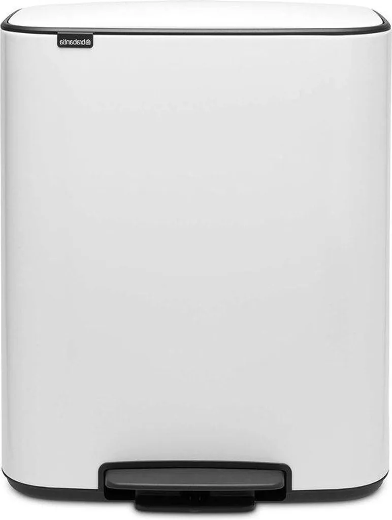 Poubelle de cuisine 60L blanche pour famille nombreuse - Haute Capacité