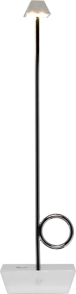 Broggi Bugia Lampe LED Chromée Rechargeable avec Intensité Lumineuse Douce