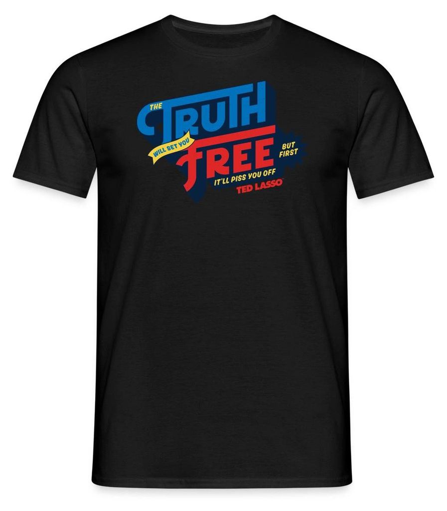 Spreadshirt Ted Lasso Zitat The Truth Will Set You Free Männer T-Shirt, L, Schwarz