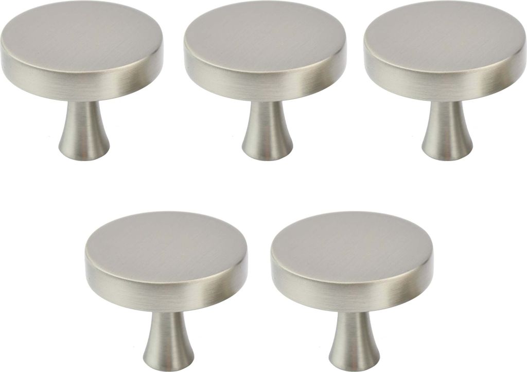Natural Goods Berlin Möbelgriff KREISEL, Möbelknopf, Schrankgriff, Knauf für Schublade und Tür, Edelstahl-Optik, 5 Stück