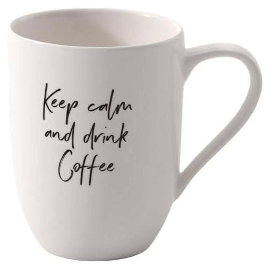 Villeroy & Boch Statement mok met handvat, "Blijf kalm en Productafbeelding 